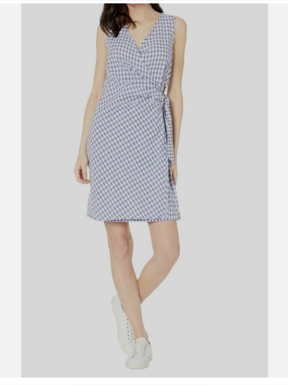 Tribal Femme gingham wrap dress blue size small